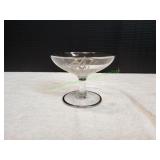 Vtg 4" Flanders Silver Overlay Pedestal Candy Dish