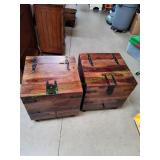 Rustic Style Side Table w/ Wine Storage