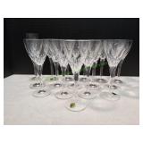 (15)Waterford Crystal Wine Glasses & (1)Champagne