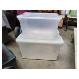 (2) Clear Sterilite Storage Totes w/ Lids
