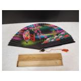 Vtg Japanese Silk Hand Fan