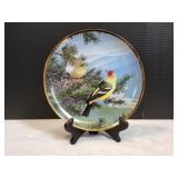 9.25" Western Tanager Decorative Plate w/ Stand