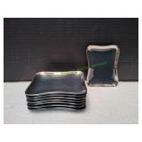 (8) 4x3 Flintridge Contessa Black Ashtrays