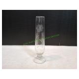 Vtg 8.5" Etched Flower Crystal Footed Bud Vase