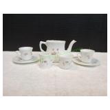 Mini Teapot w/ (2) Teacups, Saucers & Cream/Sugar