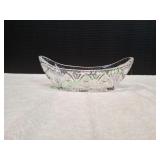 Vtg 9" Crystal Boat Dish