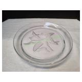Vtg Sasaki Wings Japan Lead Crystal Large Platter
