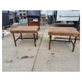 (2) Industrial Handcrafted Side Tables