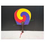 Korean Traditional Pattern Silk Paddle Fan