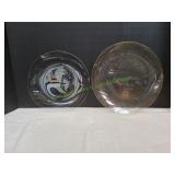 (2) Glass Platters