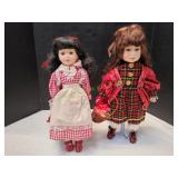 (2) Vtg 16" Porcelain Dolls
