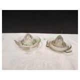 (2) Vtg Glass Juicers