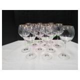 (12) Gold Rim Wine Glasses