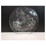 13" Glass Neiman Marcus Christmas Serving Plate
