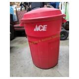 32-Gal Red Ace Trash Can w/ Lid