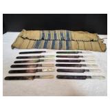 (12)Vtg Mother of Pearl Sterling Silver Knives