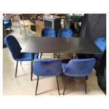 Metal Earthen Dining Table w/ (6) Dining Chairs