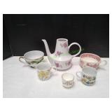 Vtg Teapot & Teacups