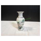 Hand Painted Asian Mountain Landscape Vase