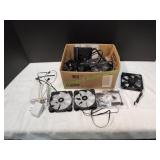 Box of Electronic Fans & More