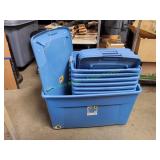 (7) 27-Gal & (1)145-Gal Storage Totes w/ Lids