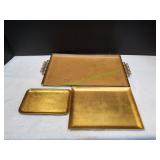 Vtg KYES Moire Glaze Serving Trays
