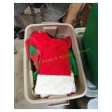 Tote of Christmas Ornaments, Stocking & More