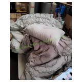 (2) Queen Size Comforters w/ Throw Pillow