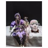 Asian Porcelain Sitting Doll w/ Porcelain Mask