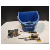Bucket w/ Screwdrivers & More