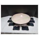 Large Flintridge Serving Bowl w/ (8) Ashtrays
