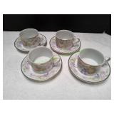 (4)Oscar de la Renta Teacups w/Saucers