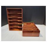 (2) Vtg Wood File Sorters