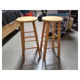 (2) Wood Bar Stools