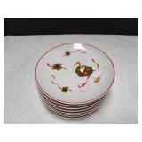 (8) Holiday Themed Goose Christmas Plates