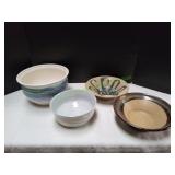 (4) Pottery Bowls & Planters