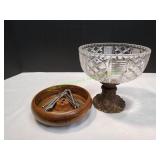 Glass Pedestal Centerpiece w/ Nutcrackers & More