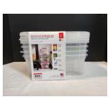 Iris Buckle-Up 12.9Qt Storage Set, 4pk