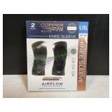 Copperfit Compression Knee Sleeve, Sz L/XL, 2pk
