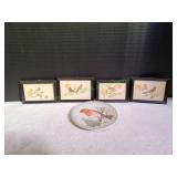 (4) Wall Art & Decorative Plate