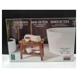 Seville Teak Bench w/ Storage Shelf