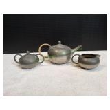 Vtg K.M.D. Royal Holland Pewter Teapot Set