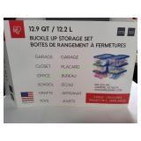 (6) Iris 12.9Qt Buckle-Up Storage Totes w/ Lids