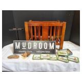 Magazine Rack w/ Mudroom Sign & More