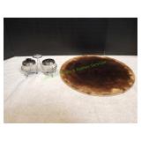 Pizza Stone w/ Condiment Dishes