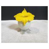 Vtg Satin Victorian Footed Bud Vase