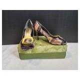 J Renee Silvia Tye Dye Multi Fabric Heel, Sz 9M