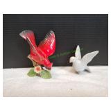 Ceramic Cardinal Figurine w/ Ceramic Clip Dove