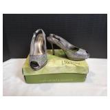 J Renee Selah Pewter Glitter/Metallic Heel,Sz8