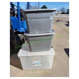 (3) Storage Totes w/ Lids